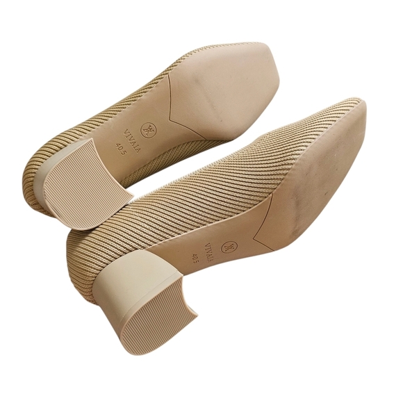 Vivaia Square-Toe Chunky Heels (Melody Pro) In Nude Peach - Picture 3 of 10
